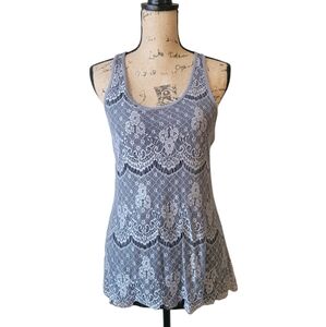 Maurices Gray Lace Tank Top